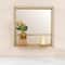 Hello Honey® 20" Gold Metal Wall Mirror with Reclaimed Wood Base